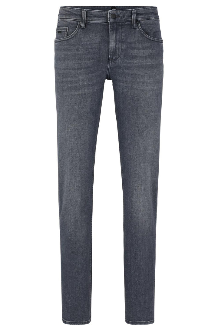 BOSS slim fit jeans DELAWARE3-92% katoen, 6% elastomultiester, 6% elasthaan-HEREN BROEKEN-Grijs