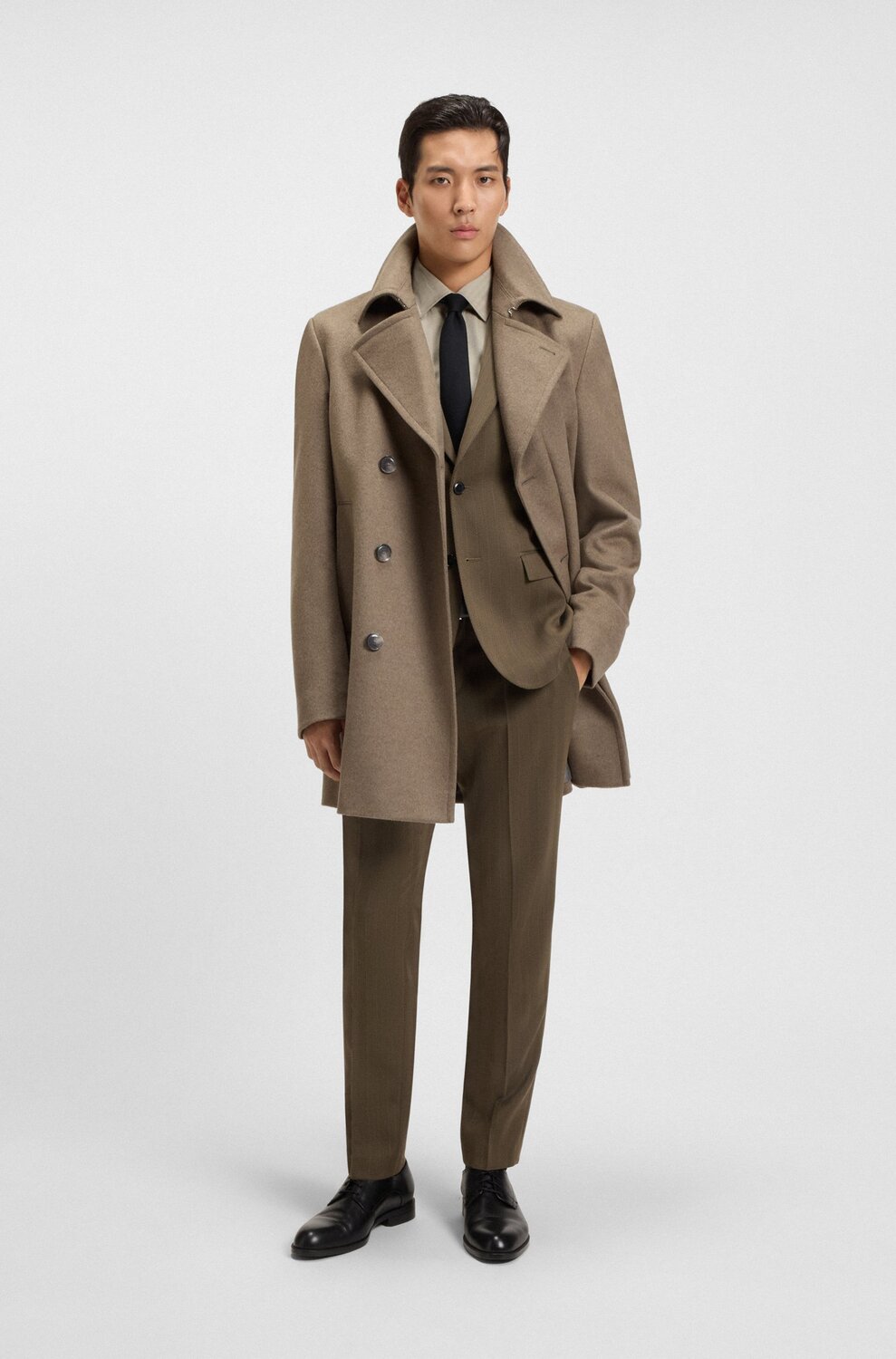 BOSS Slim Fit Jopper – Beige-90% wol, 10% cashmere-HEREN JASSEN & JACKS-Beige