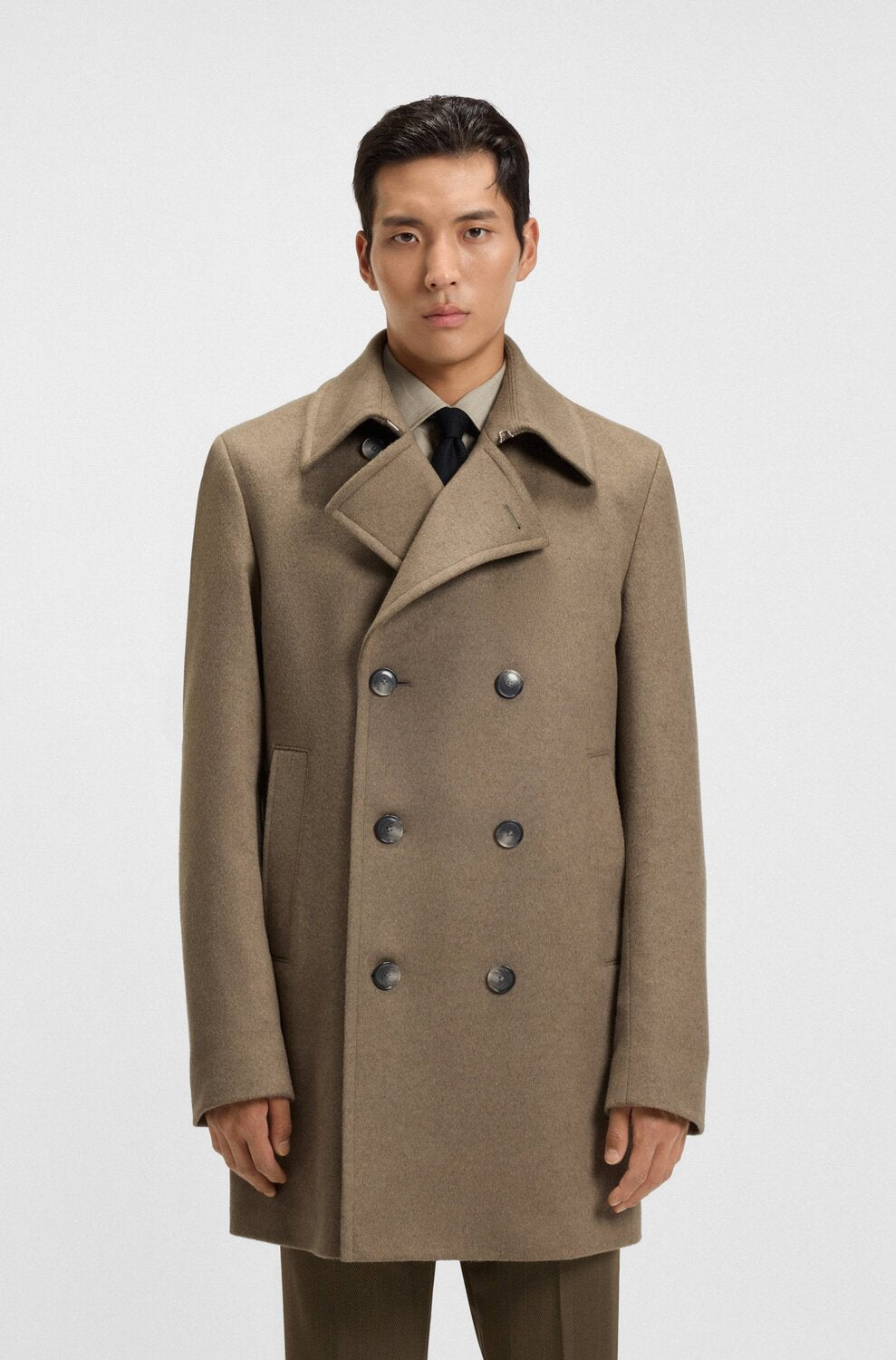 BOSS Slim Fit Jopper – Beige-90% wol, 10% cashmere-HEREN JASSEN & JACKS-Beige