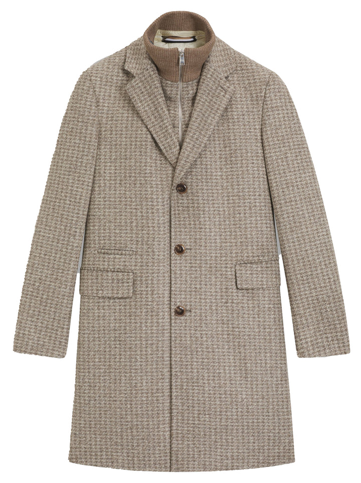 BOSS Slim Fit Mantel – Beige-45% polyester, 40% polyarcryl, 15% wol-HEREN JASSEN & JACKS-Beige