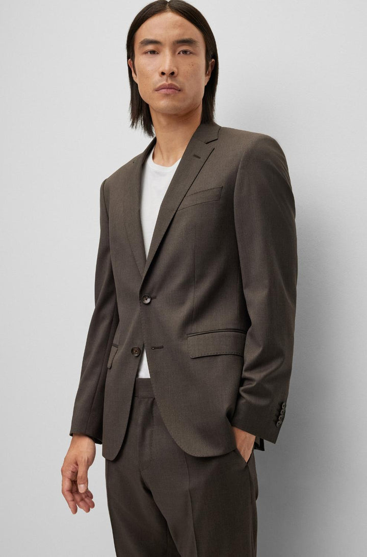 BOSS slim fit pak H-HUGE 224-100% wol-HEREN PAKKEN & COLBERTS-Bruin