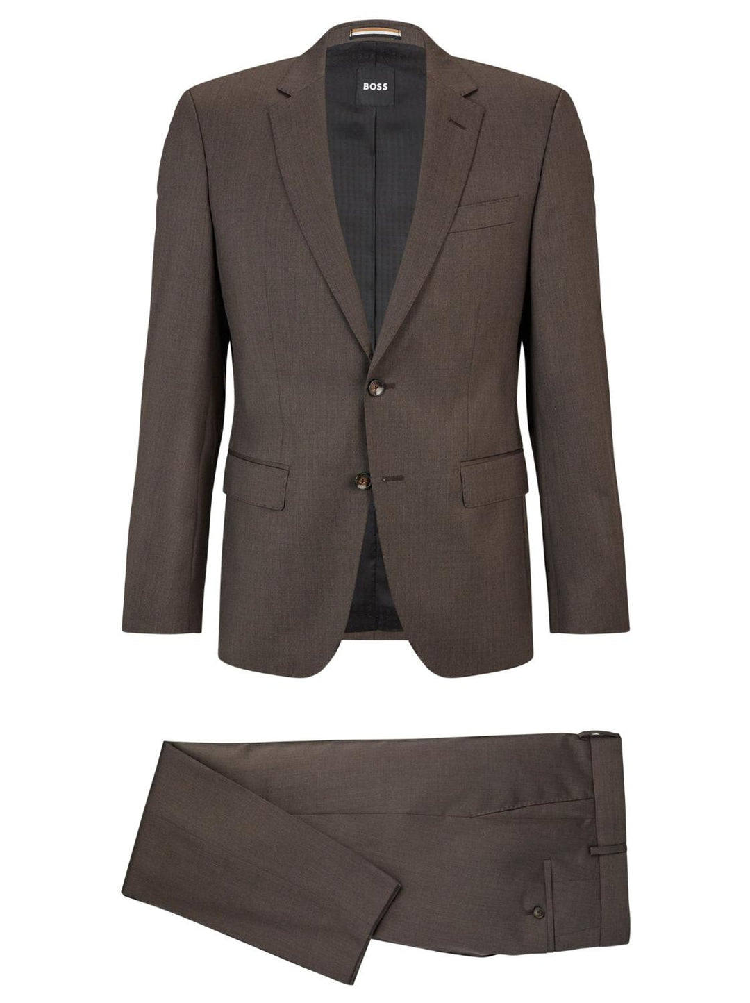 BOSS slim fit pak H-HUGE 224-100% wol-HEREN PAKKEN & COLBERTS-Bruin