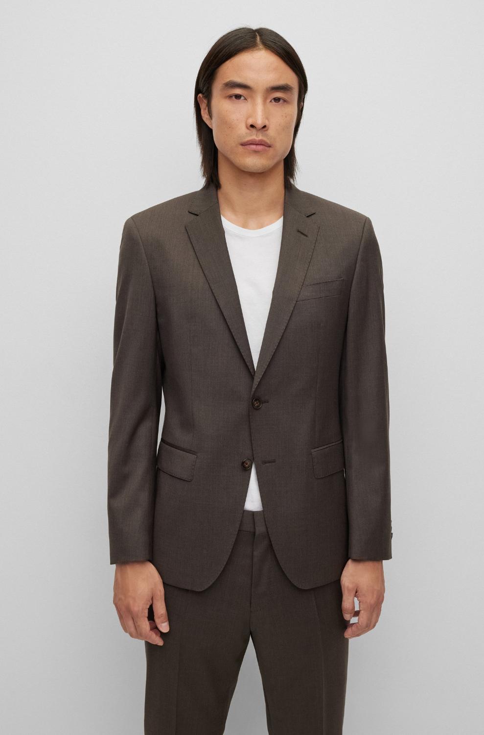 BOSS slim fit pak H-HUGE 224-100% wol-HEREN PAKKEN & COLBERTS-Bruin