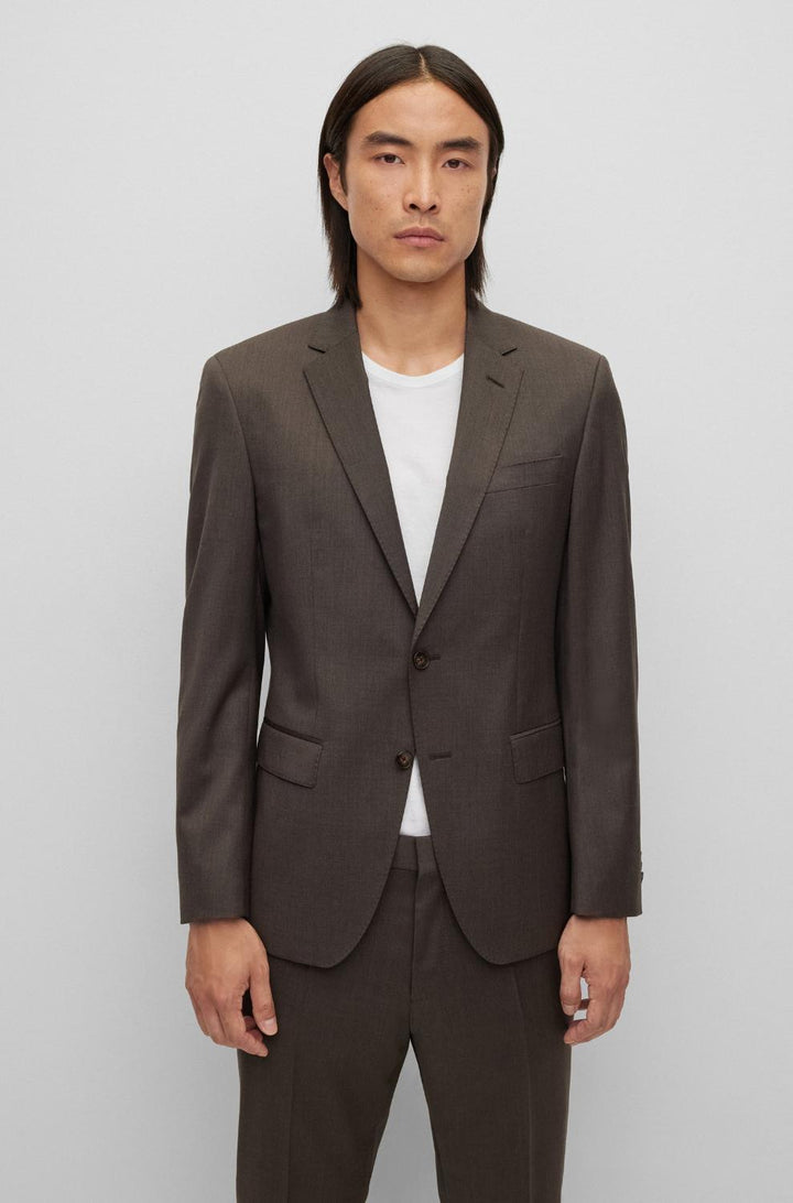 BOSS slim fit pak H-HUGE 224-100% wol-HEREN PAKKEN & COLBERTS-Bruin