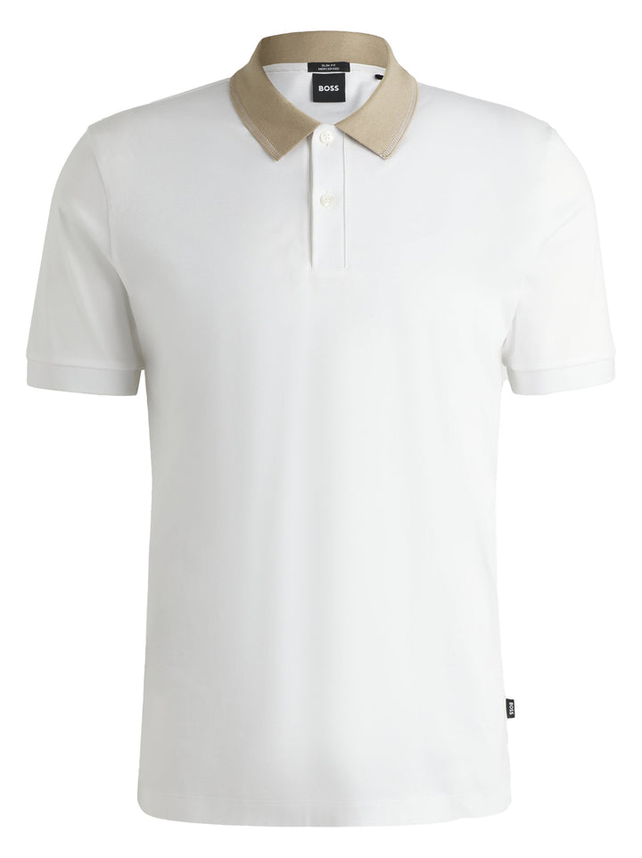 BOSS slim fit polo H-Phillipson-100% katoen-HEREN POLO'S & T-SHIRTS-Wit