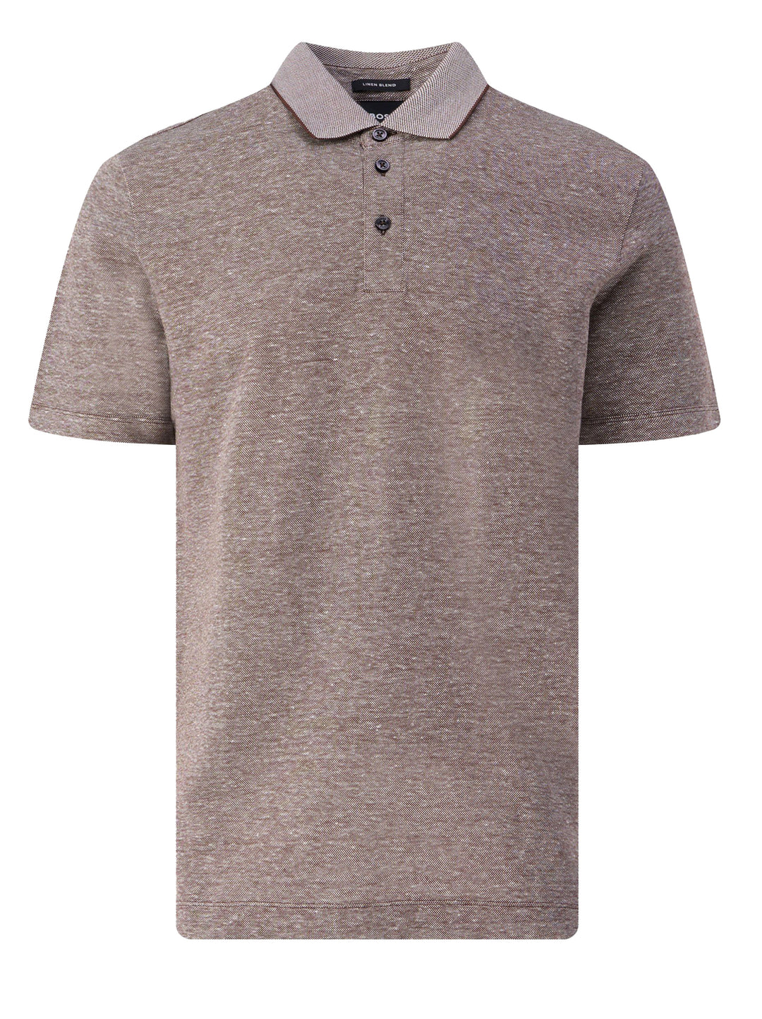  BOSS slim-fit polo van katoen & linnen mix-50% Katoen<br />50% Linnen-HEREN POLO'S & T-SHIRTS-Bruin