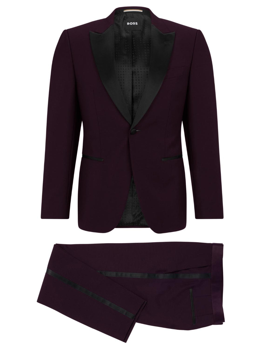 BOSS slim fit smoking H-HUGE-73% wol, 27% mohair-HEREN GELEGENHEIDSKLEDING-Paars