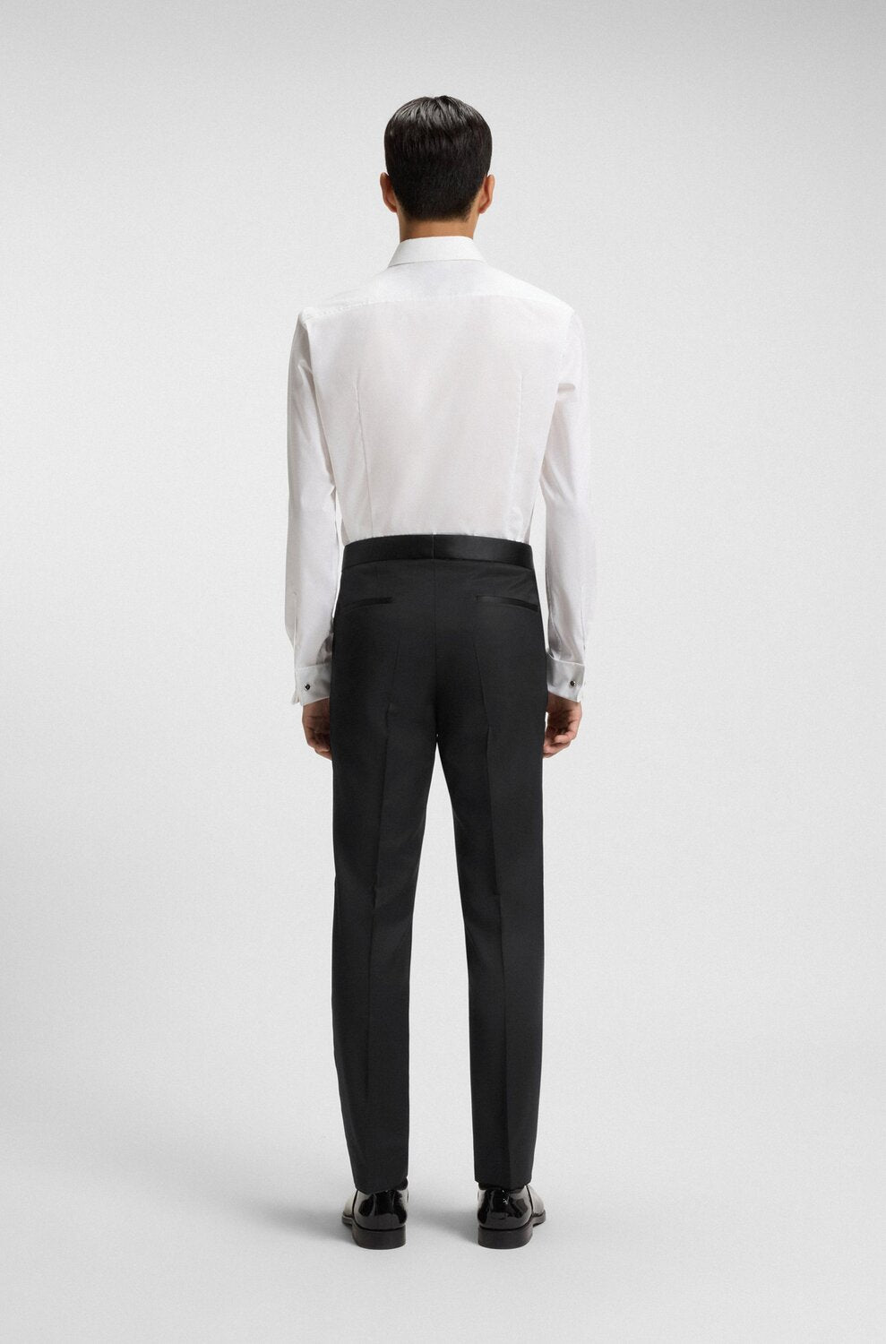 BOSS – Slim Fit Smokingpantalon Zwart-HEREN GELEGENHEIDSKLEDING-Zwart