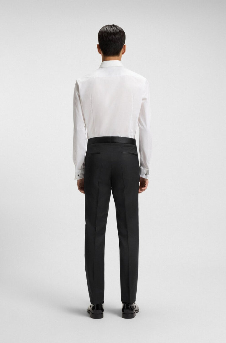 BOSS – Slim Fit Smokingpantalon Zwart-HEREN GELEGENHEIDSKLEDING-Zwart