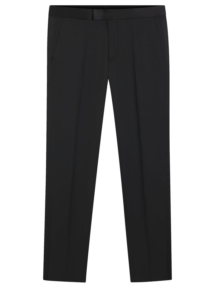 BOSS – Slim Fit Smokingpantalon Zwart-HEREN GELEGENHEIDSKLEDING-Zwart