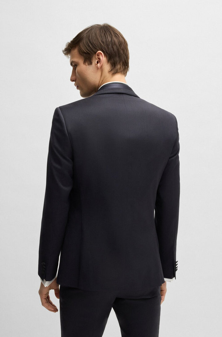 BOSS smoking van een zijdemix-55% wol, 40% viskose, 5% elasthaan-HEREN GELEGENHEIDSKLEDING-Blauw