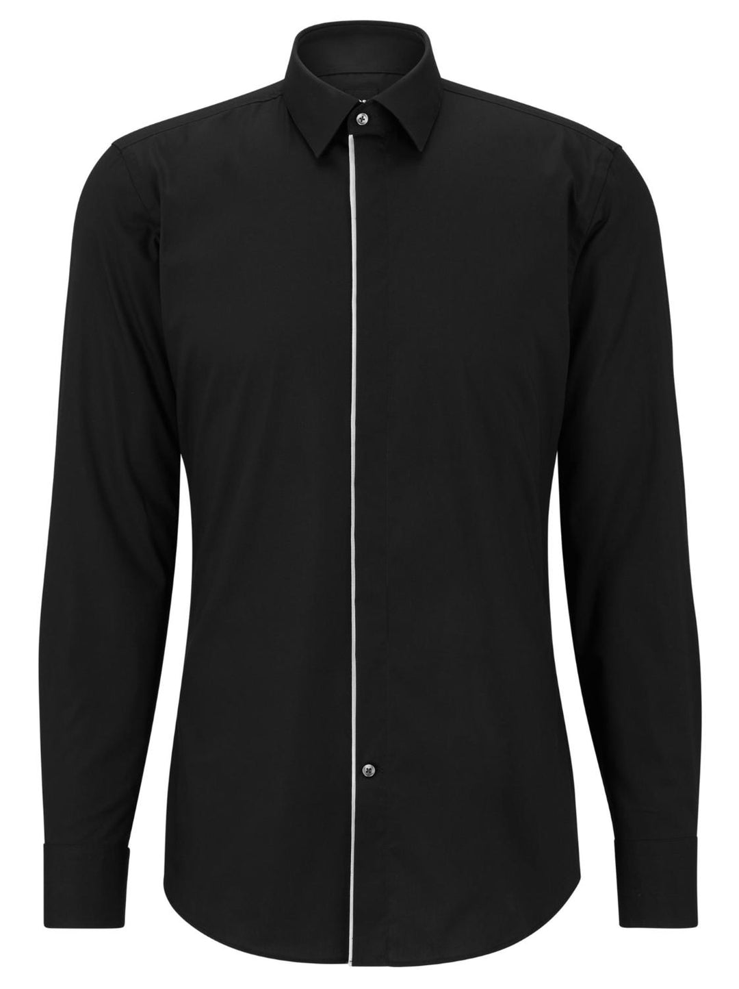 BOSS smokingoverhemd HANK-96% katoen, 4% elasthaan-HEREN GELEGENHEIDSKLEDING-Zwart