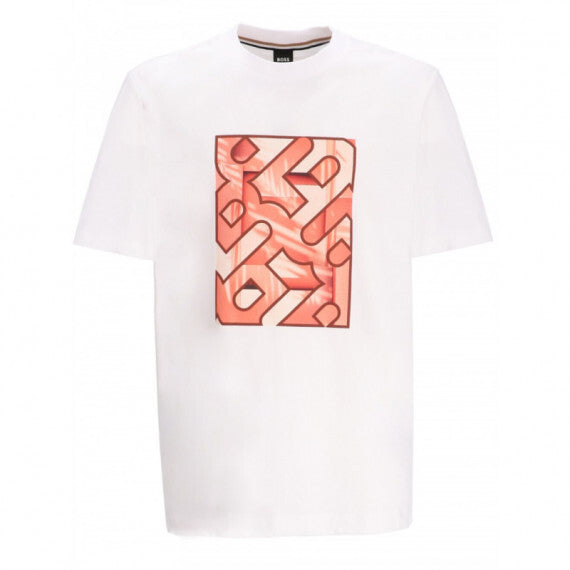 BOSS T-shirt-100% Katoen-HEREN POLO'S & T-SHIRTS-Wit