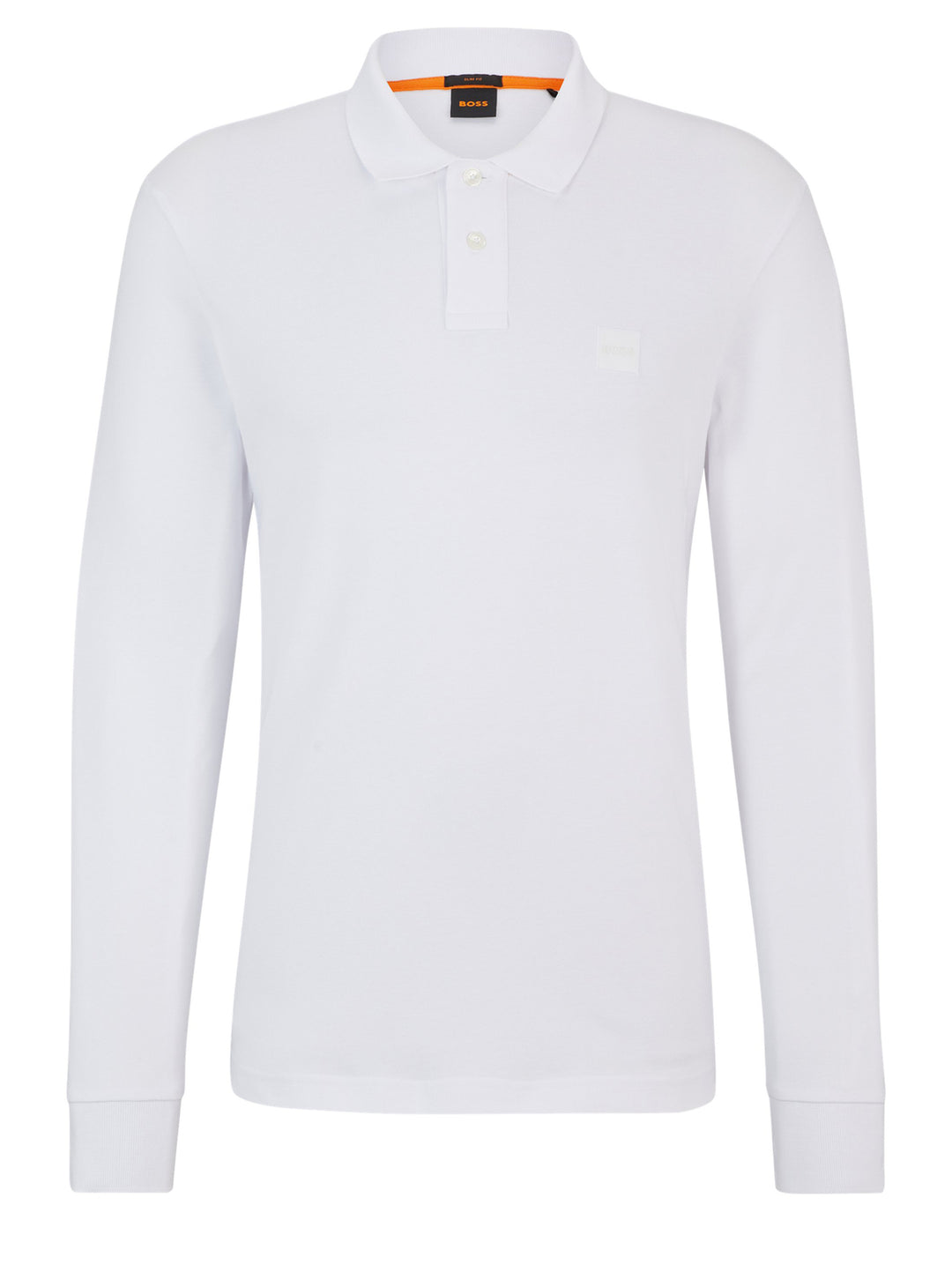 BOSS Tales polo lange mouw – Wit-95% katoen, 5% elastaan-HEREN POLO'S & T-SHIRTS-Wit