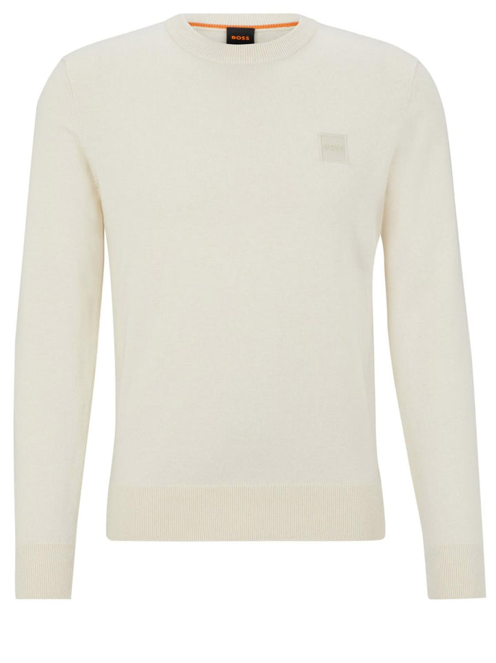 BOSS trui KANOVANO-95% katoen, 5% Kasjmier-HEREN TRUIEN & VESTEN-Beige