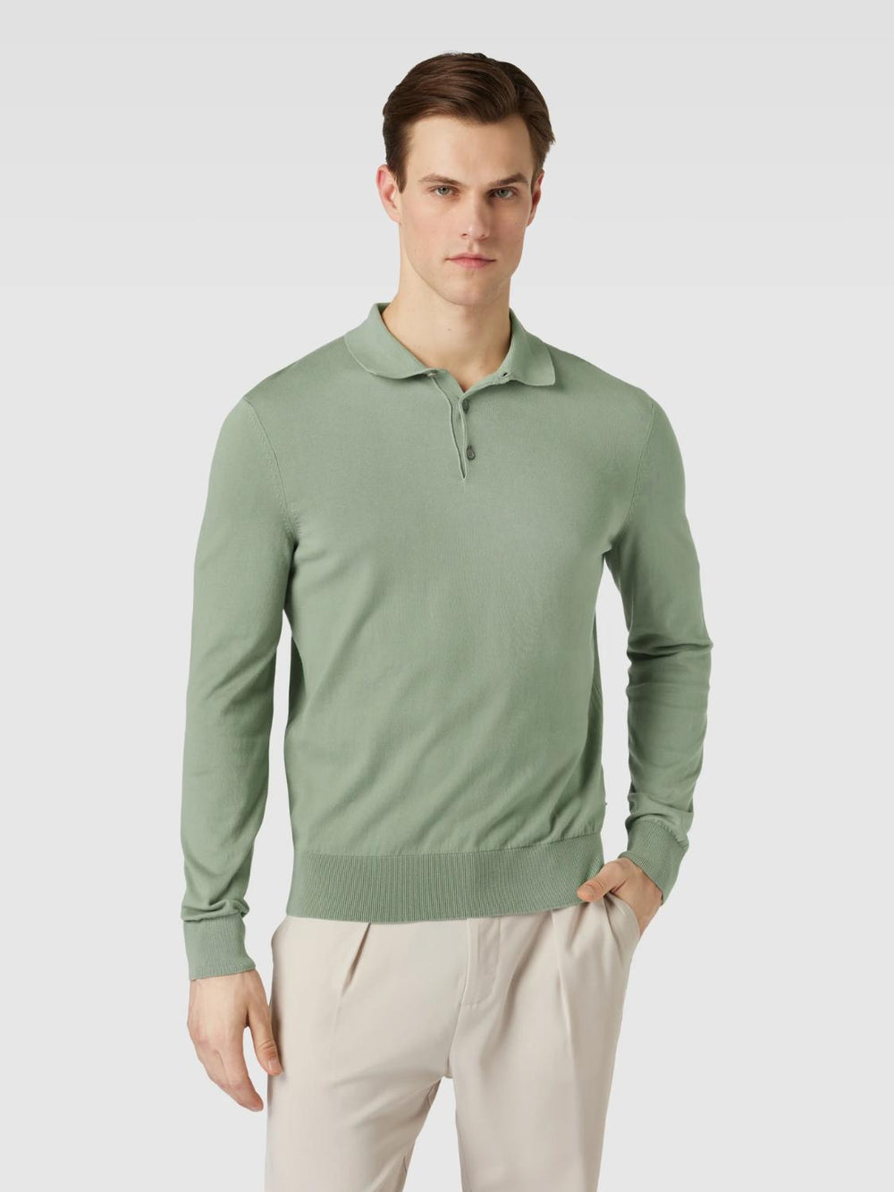 BOSS trui met polokraag-100% katoen-HEREN TRUIEN & VESTEN-Groen