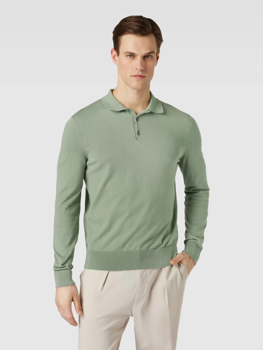 BOSS trui met polokraag-100% katoen-HEREN TRUIEN & VESTEN-Groen