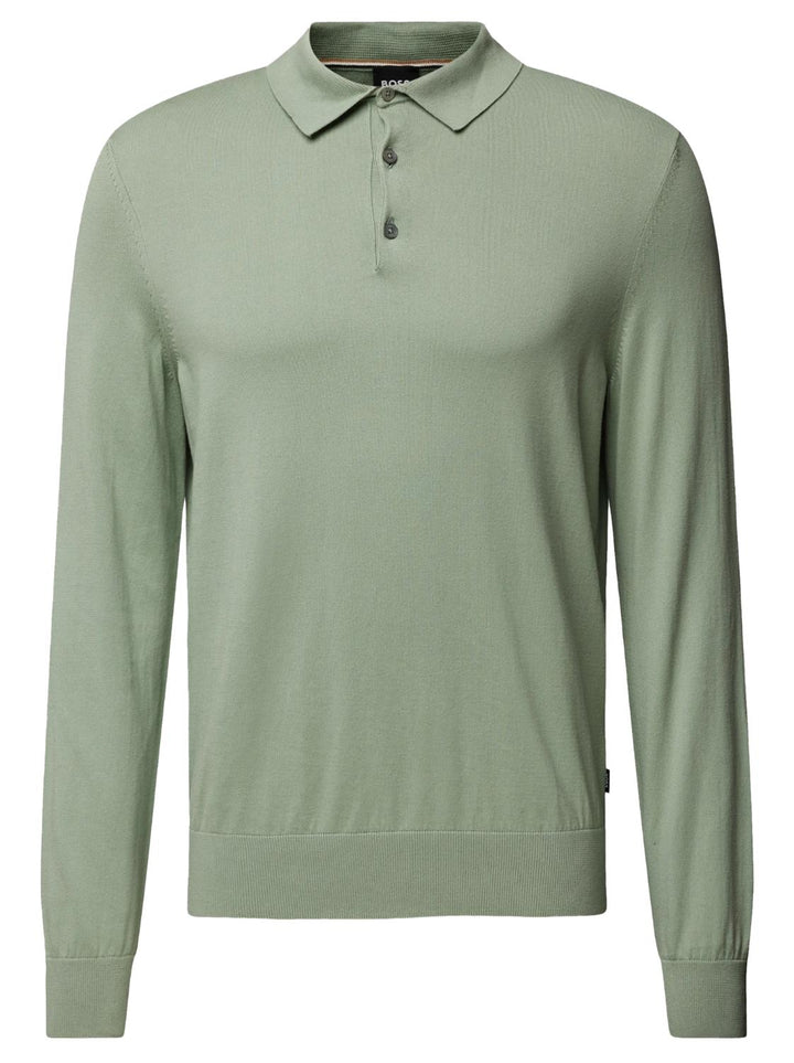 BOSS trui met polokraag-100% katoen-HEREN TRUIEN & VESTEN-Groen