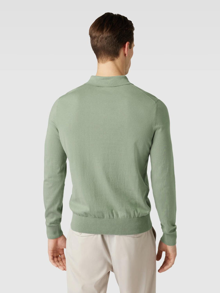 BOSS trui met polokraag-100% katoen-HEREN TRUIEN & VESTEN-Groen