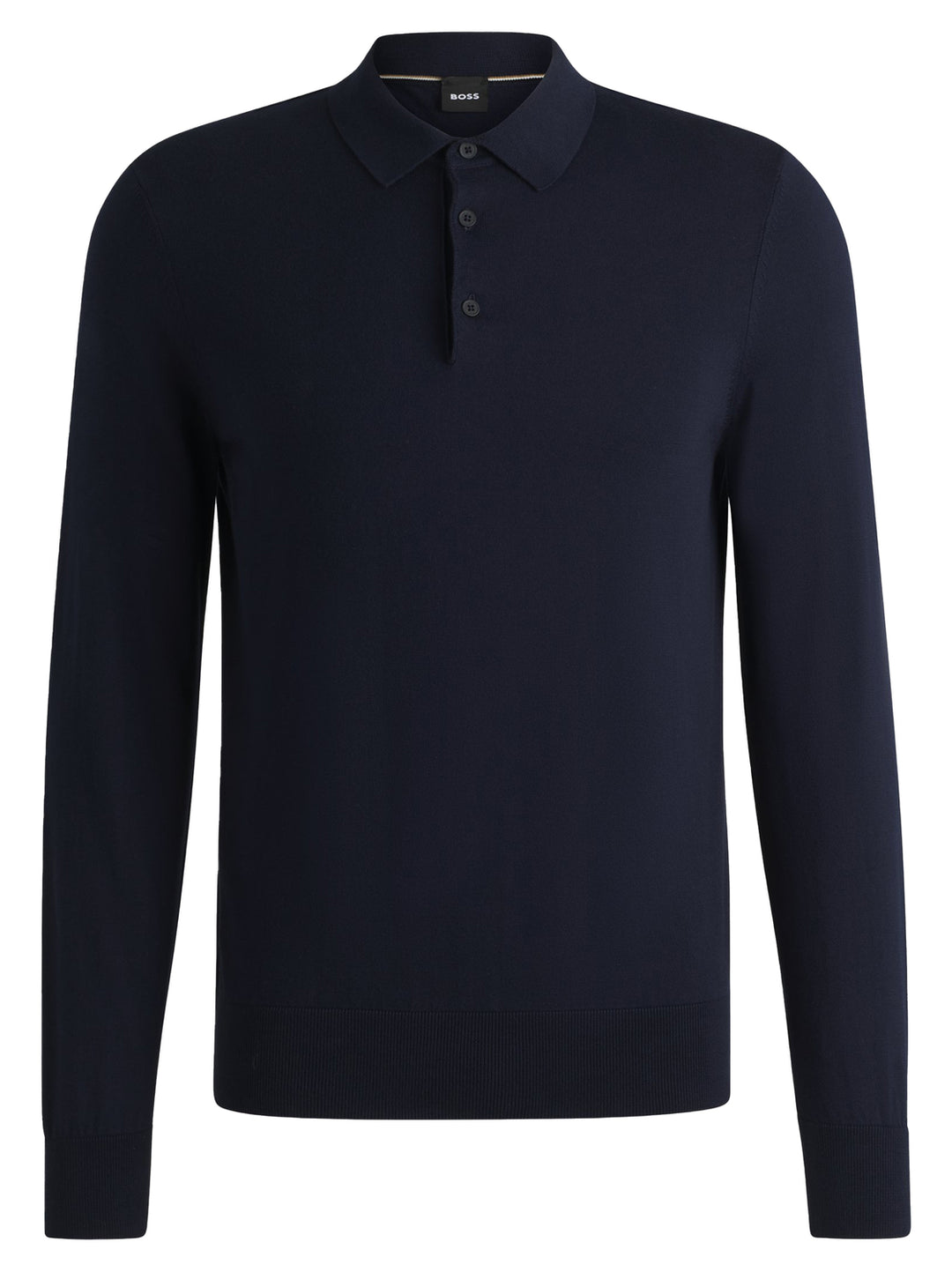 BOSS Trui met polokraag – Blauw-100% katoen-HEREN TRUIEN & VESTEN-Blauw