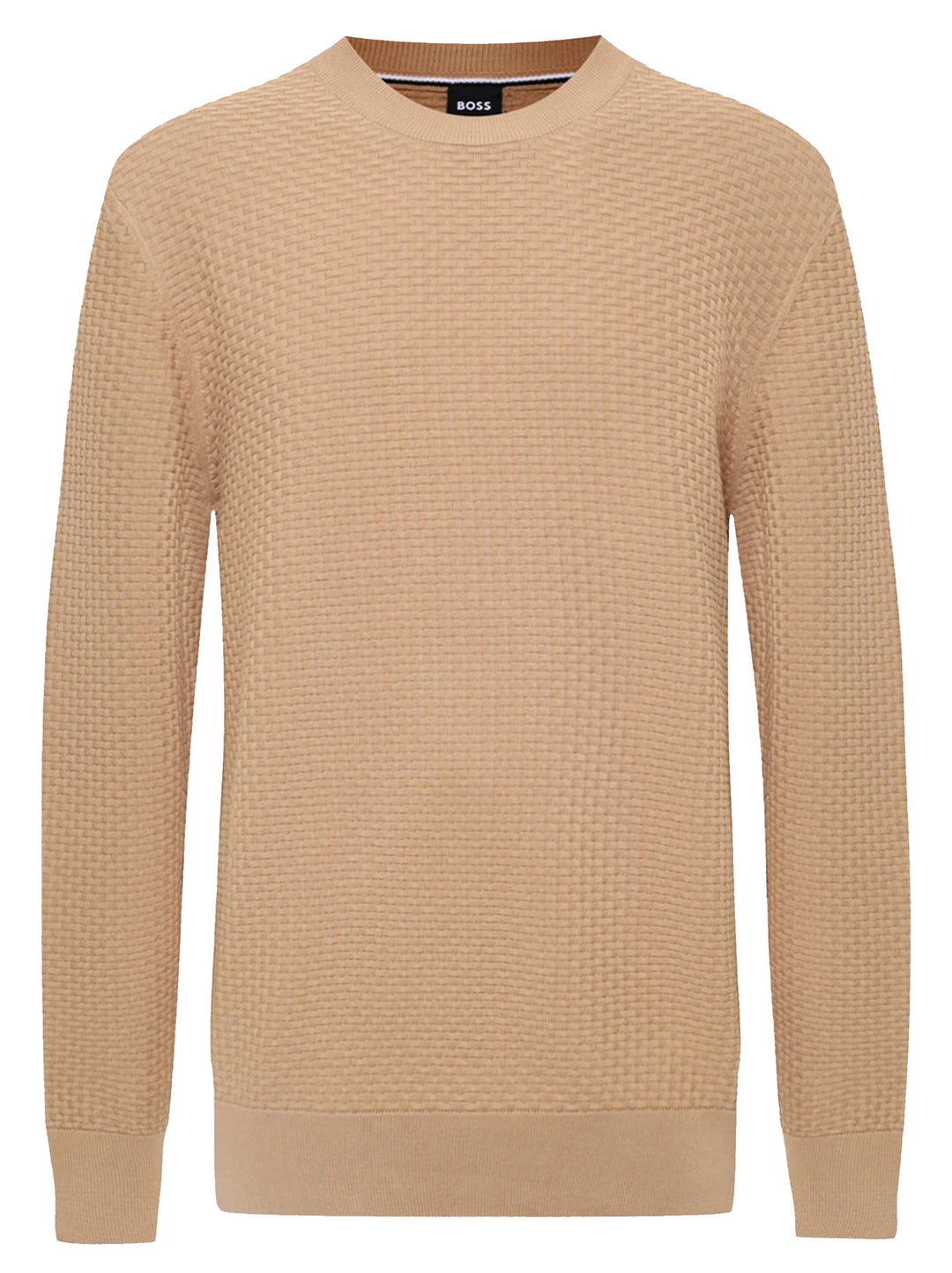 BOSS Trui Ronde Hals – Beige-100% katoen-HEREN TRUIEN & VESTEN-Beige