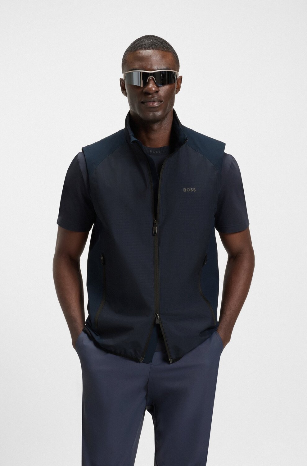 BOSS V Putt Vest Body Warmer – Blauw-100% polyester-HEREN JASSEN & JACKS-Blauw