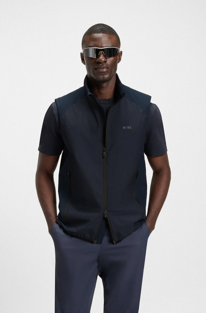 BOSS V Putt Vest Body Warmer – Blauw-100% polyester-HEREN JASSEN & JACKS-Blauw