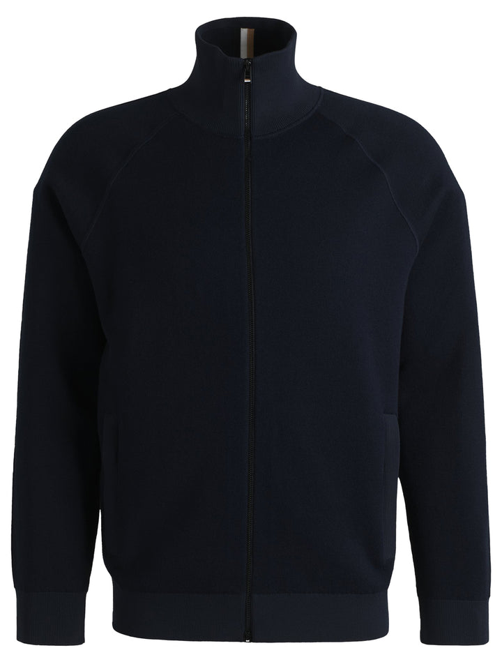 BOSS vest met rits van katoen en scheerwol-Kwaliteit: 70% Katoen, 30% Scheerwol, Boord: 100% Polyester-HEREN TRUIEN & VES