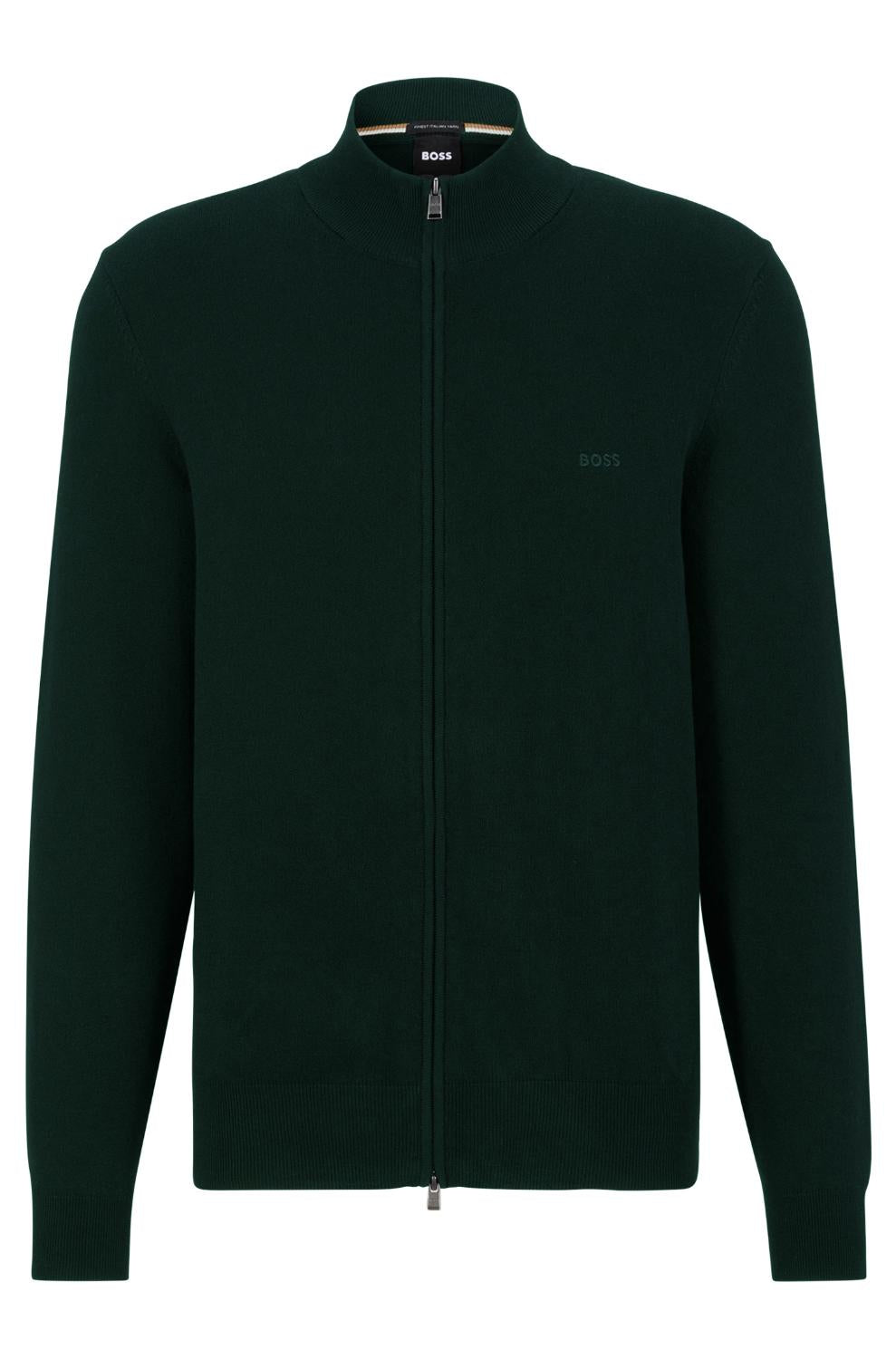 BOSS vest PALANO-L groen-100% katoen-HEREN TRUIEN & VESTEN-Groen