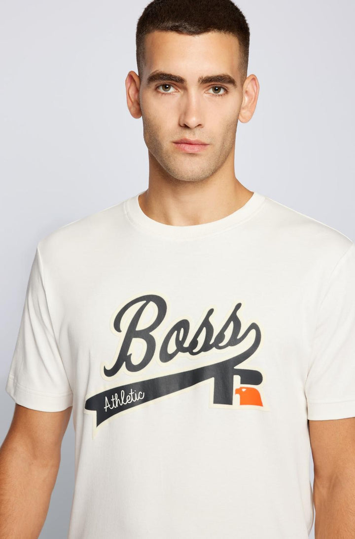 BOSS x Russel Athletic t-shirt-83% katoen, 17% polyester-HEREN POLO'S & T-SHIRTS-Beige