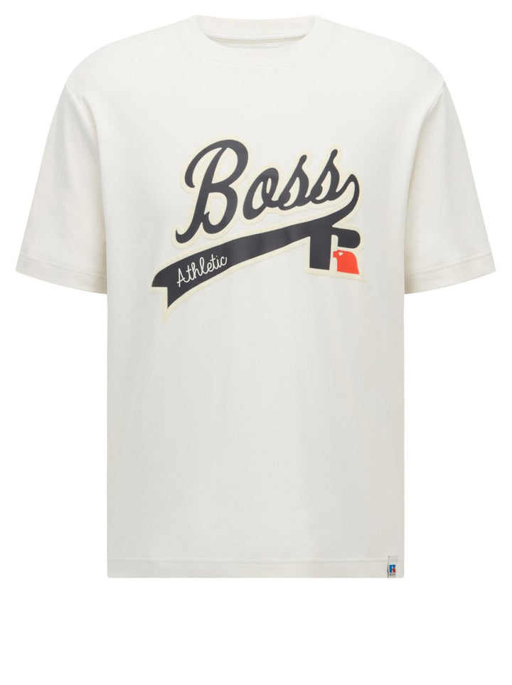 BOSS x Russel Athletic t-shirt-83% katoen, 17% polyester-HEREN POLO'S & T-SHIRTS-Beige