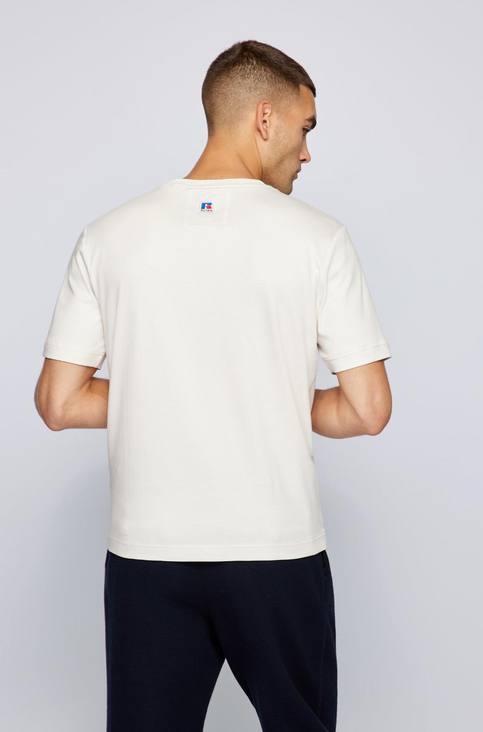 BOSS x Russel Athletic t-shirt-83% katoen, 17% polyester-HEREN POLO'S & T-SHIRTS-Beige