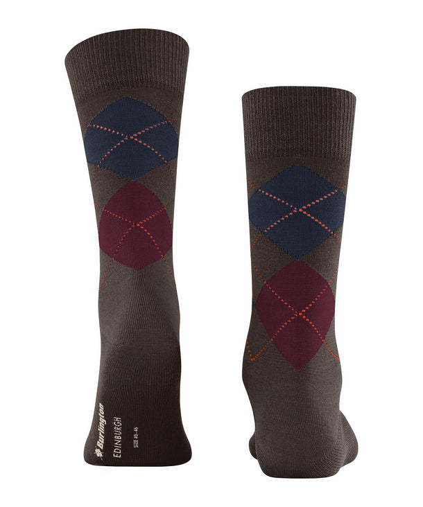 Burlington Edinburgh Heren Sokken – Bruin-71% wol, 29% polyamide-HEREN ONDERMODE-Bruin