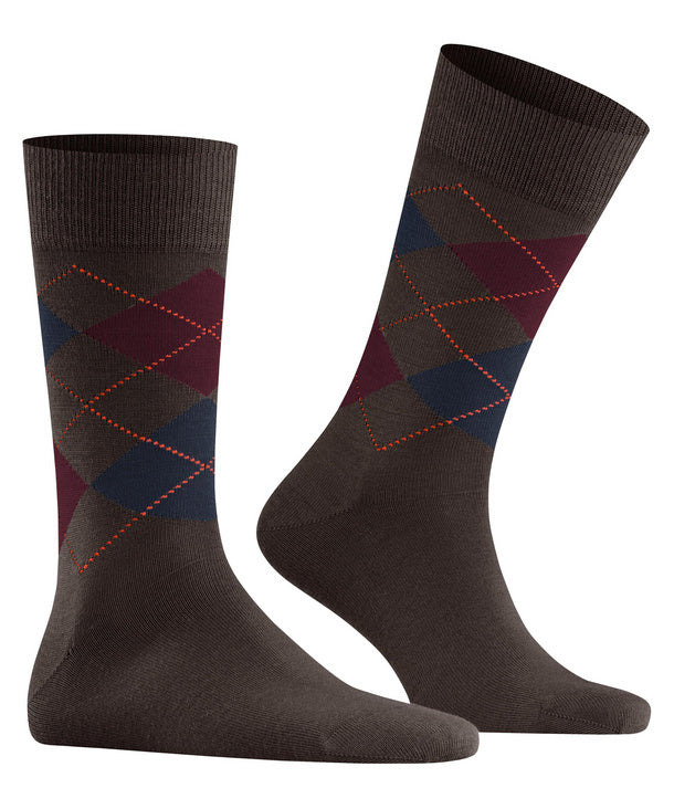 Burlington Edinburgh Heren Sokken – Bruin-71% wol, 29% polyamide-HEREN ONDERMODE-Bruin