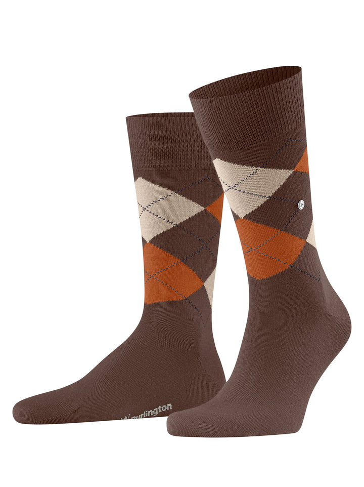 Burlington Edinburgh Heren Sokken – Bruin-71% wol, 29% polyamide-HEREN ONDERMODE-Bruin
