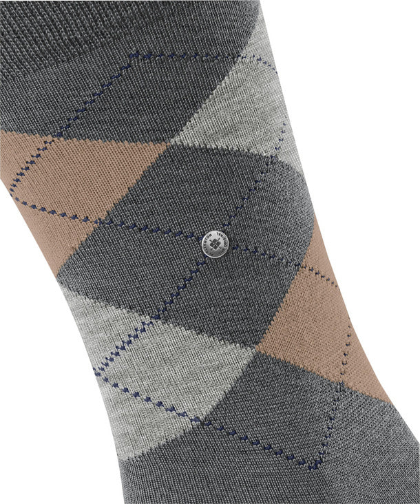 Burlington Edinburgh Heren Sokken – Grijs-71% wol, 29% polyamide-HEREN ONDERMODE-Grijs