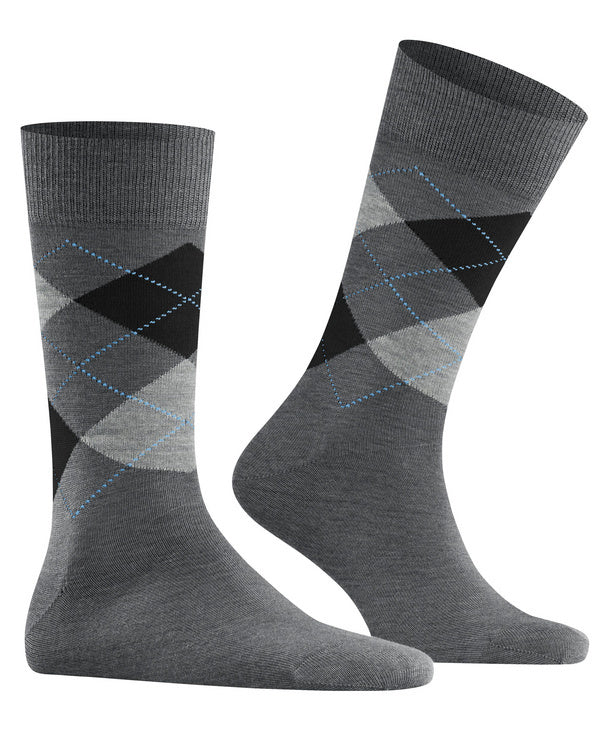 Burlington Edinburgh Heren Sokken – Grijs-71% wol, 29% polyamide-HEREN ONDERMODE-Grijs