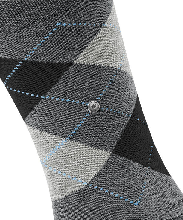 Burlington Edinburgh Heren Sokken – Grijs-71% wol, 29% polyamide-HEREN ONDERMODE-Grijs