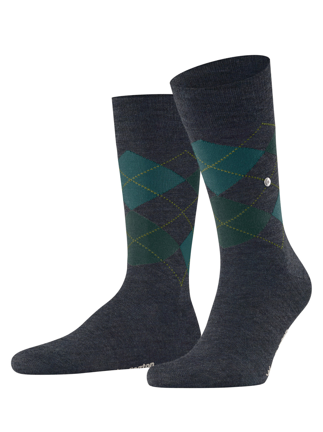 Burlington Edinburgh Melange Heren Sokken – Blauw-71% wol, 29% polyamide-HEREN ONDERMODE-Blauw