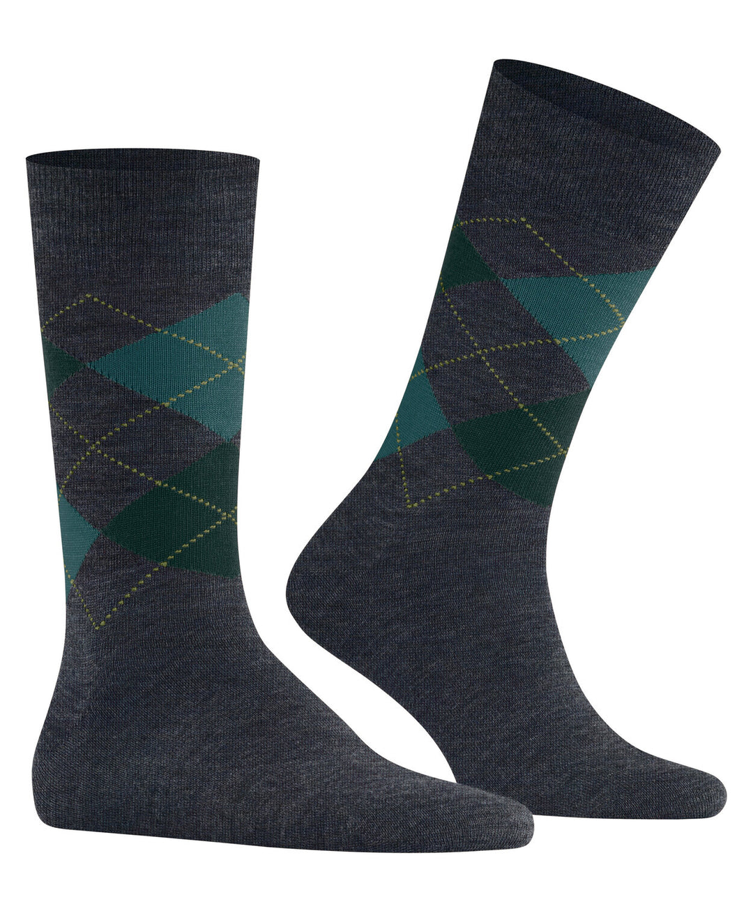 Burlington Edinburgh Melange Heren Sokken – Blauw-71% wol, 29% polyamide-HEREN ONDERMODE-Blauw