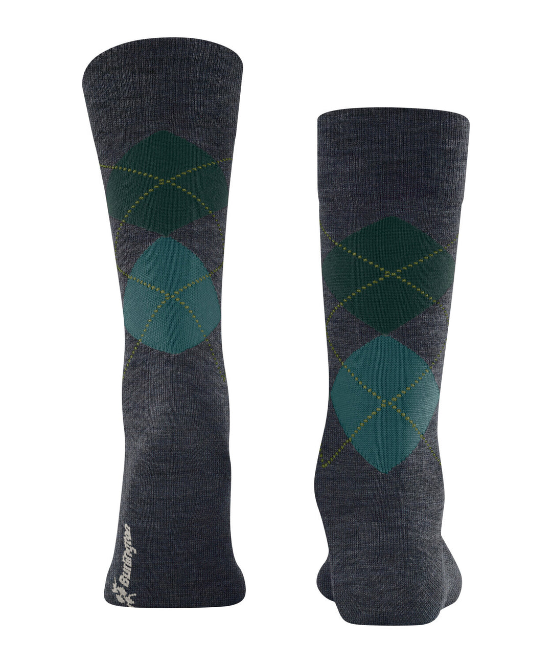 Burlington Edinburgh Melange Heren Sokken – Blauw-71% wol, 29% polyamide-HEREN ONDERMODE-Blauw
