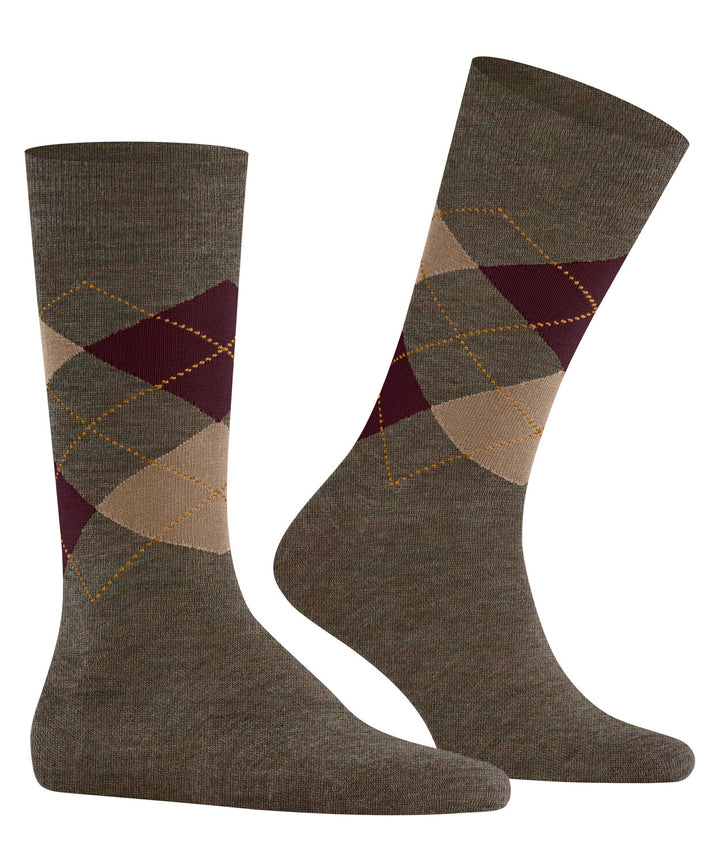 Burlington Edinburgh Melange Heren Sokken – Bruin-71% wol, 29% polyamide-HEREN ONDERMODE-Bruin