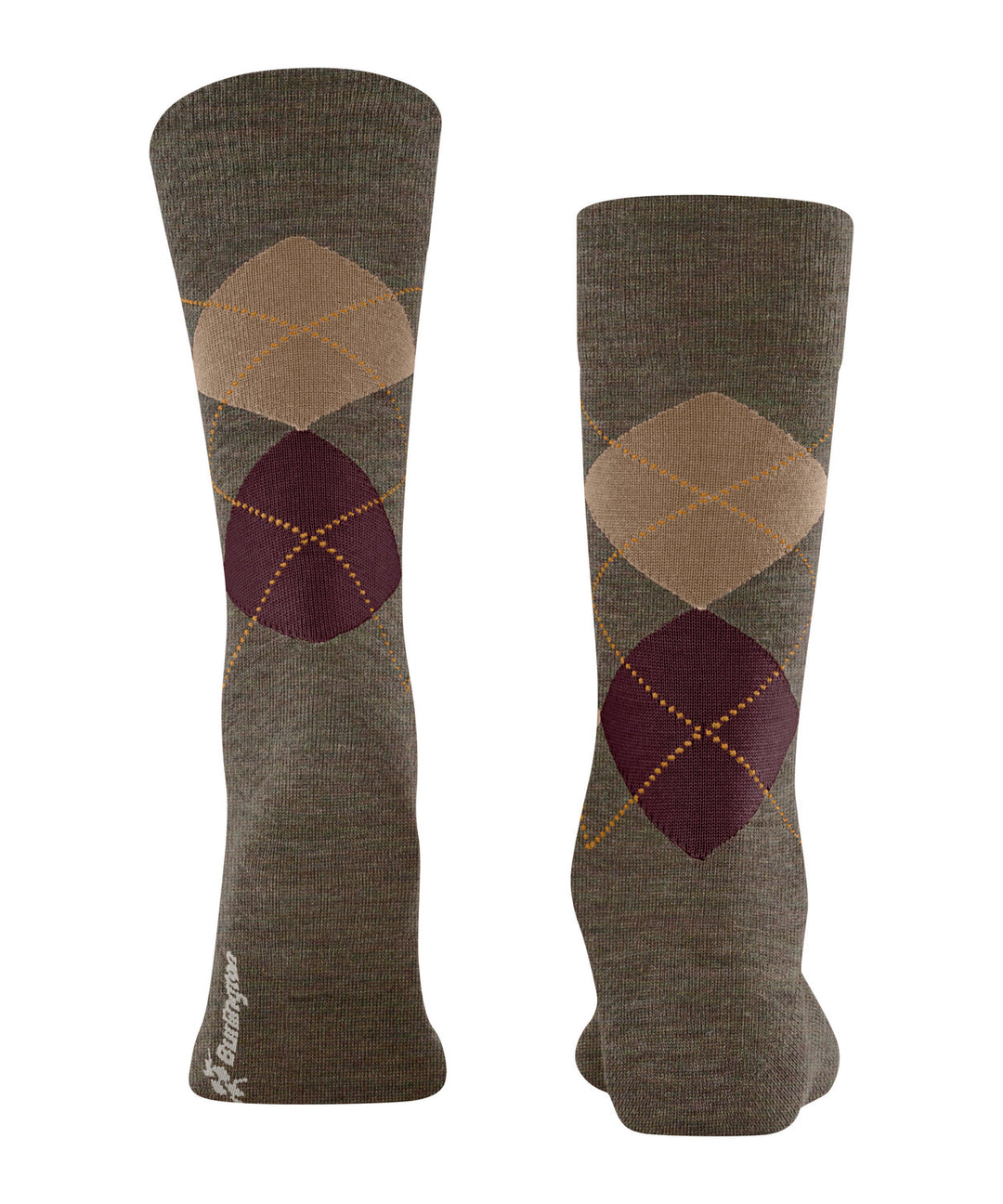 Burlington Edinburgh Melange Heren Sokken – Bruin-71% wol, 29% polyamide-HEREN ONDERMODE-Bruin