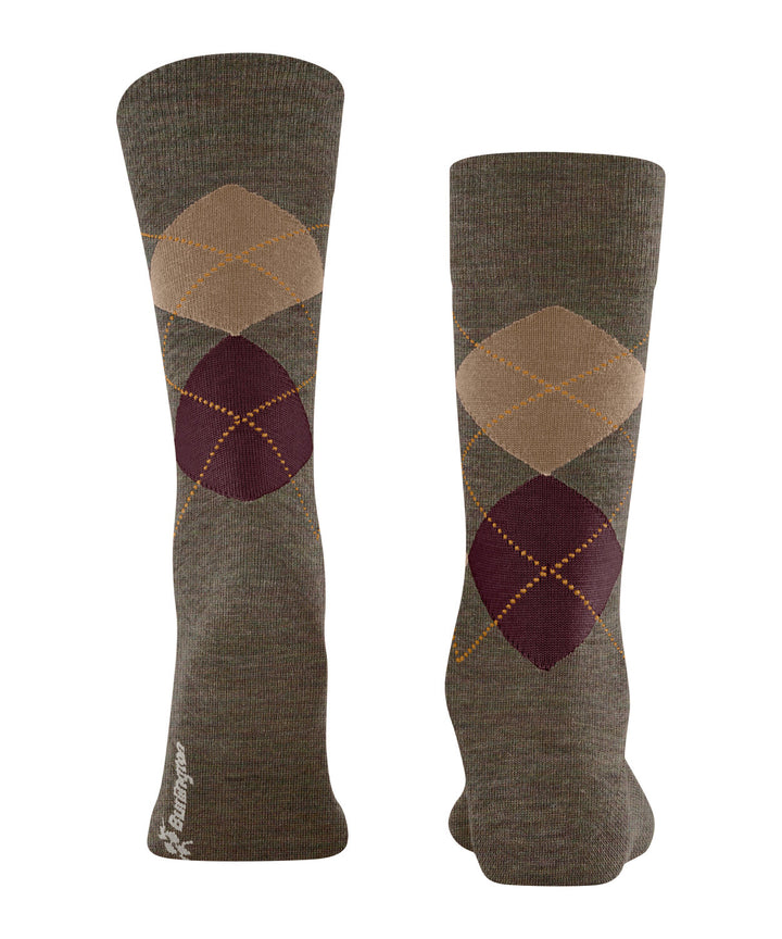 Burlington Edinburgh Melange Heren Sokken – Bruin-71% wol, 29% polyamide-HEREN ONDERMODE-Bruin