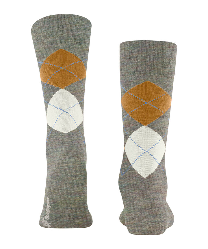 Burlington Edinburgh Melange Heren Sokken – Grijs-71% wol, 29% polyamide-HEREN ONDERMODE-Grijs