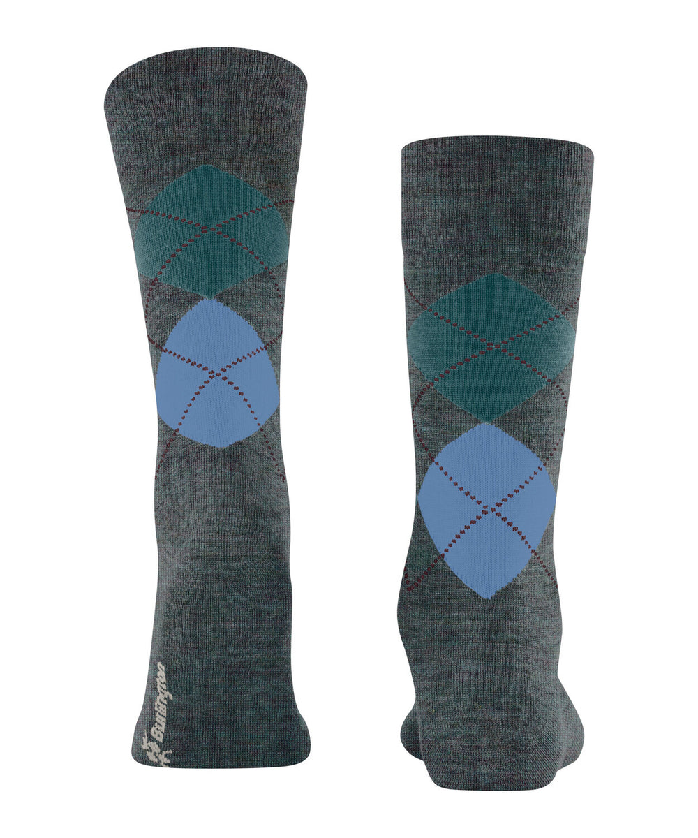 Burlington Edinburgh Melange Heren Sokken – Groen-71% wol, 29% polyamide-HEREN ONDERMODE-Groen