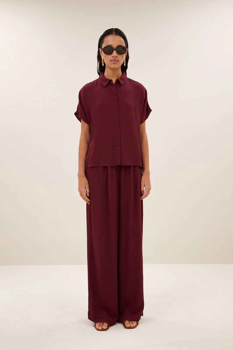 by-bar Blouse – Rood-100% viscose-DAMES TOPS & BLOUSES-Rood