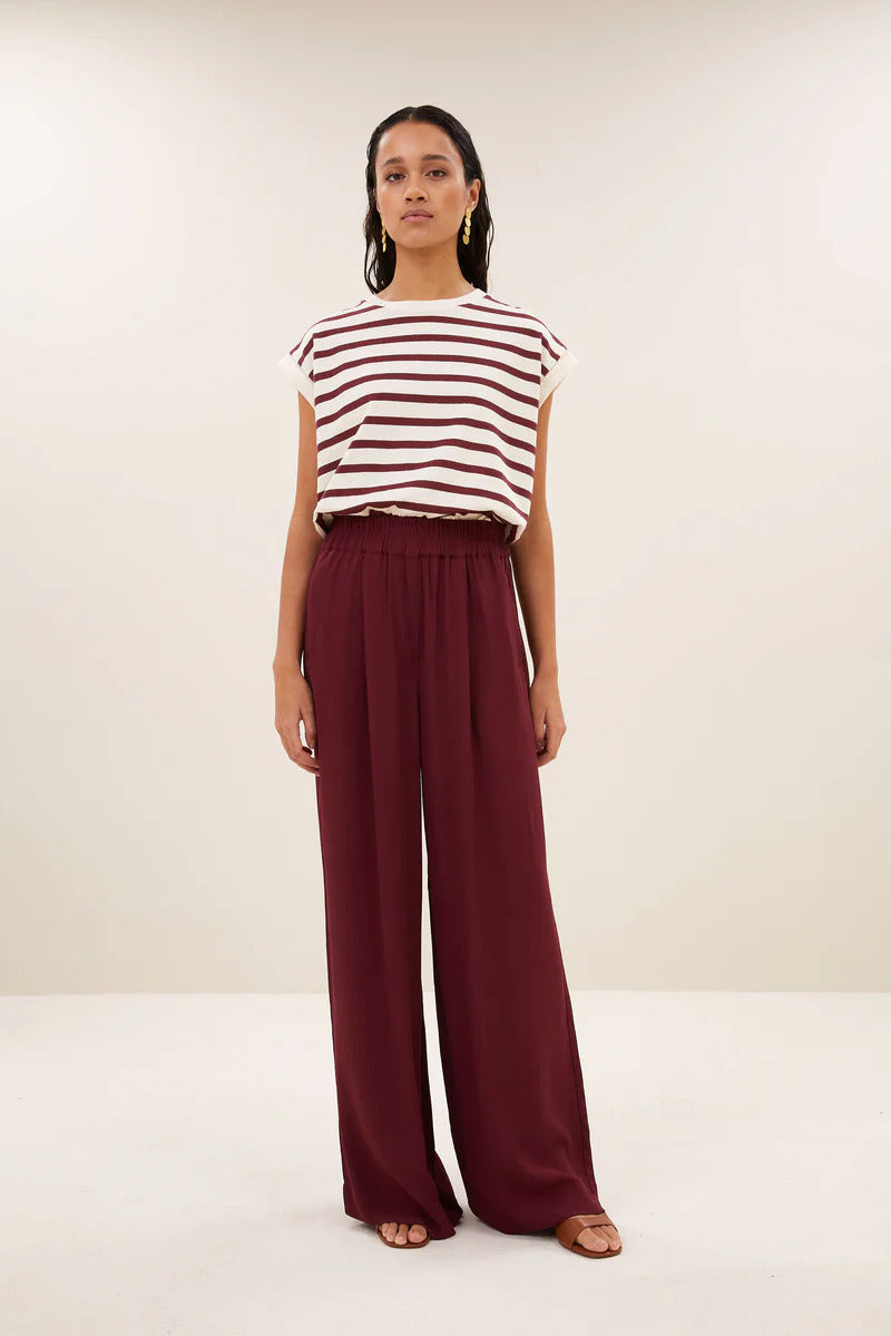 by-bar Broek – Rood-100% viscose-DAMES BROEKEN-Rood