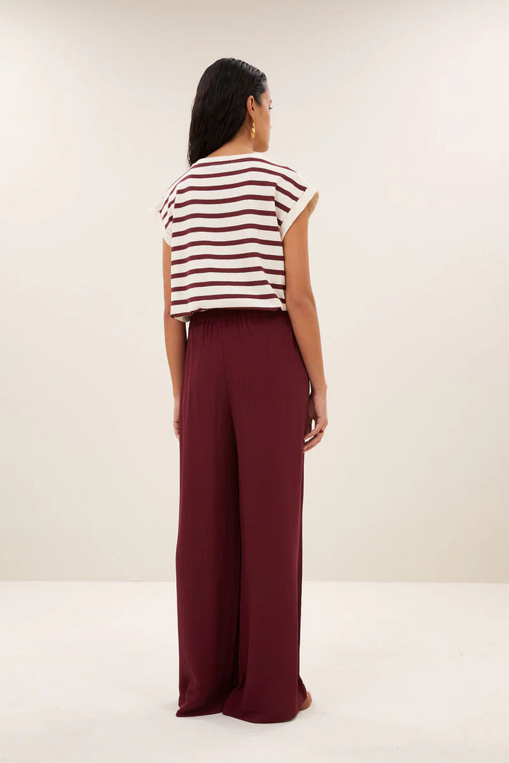 by-bar Broek – Rood-100% viscose-DAMES BROEKEN-Rood