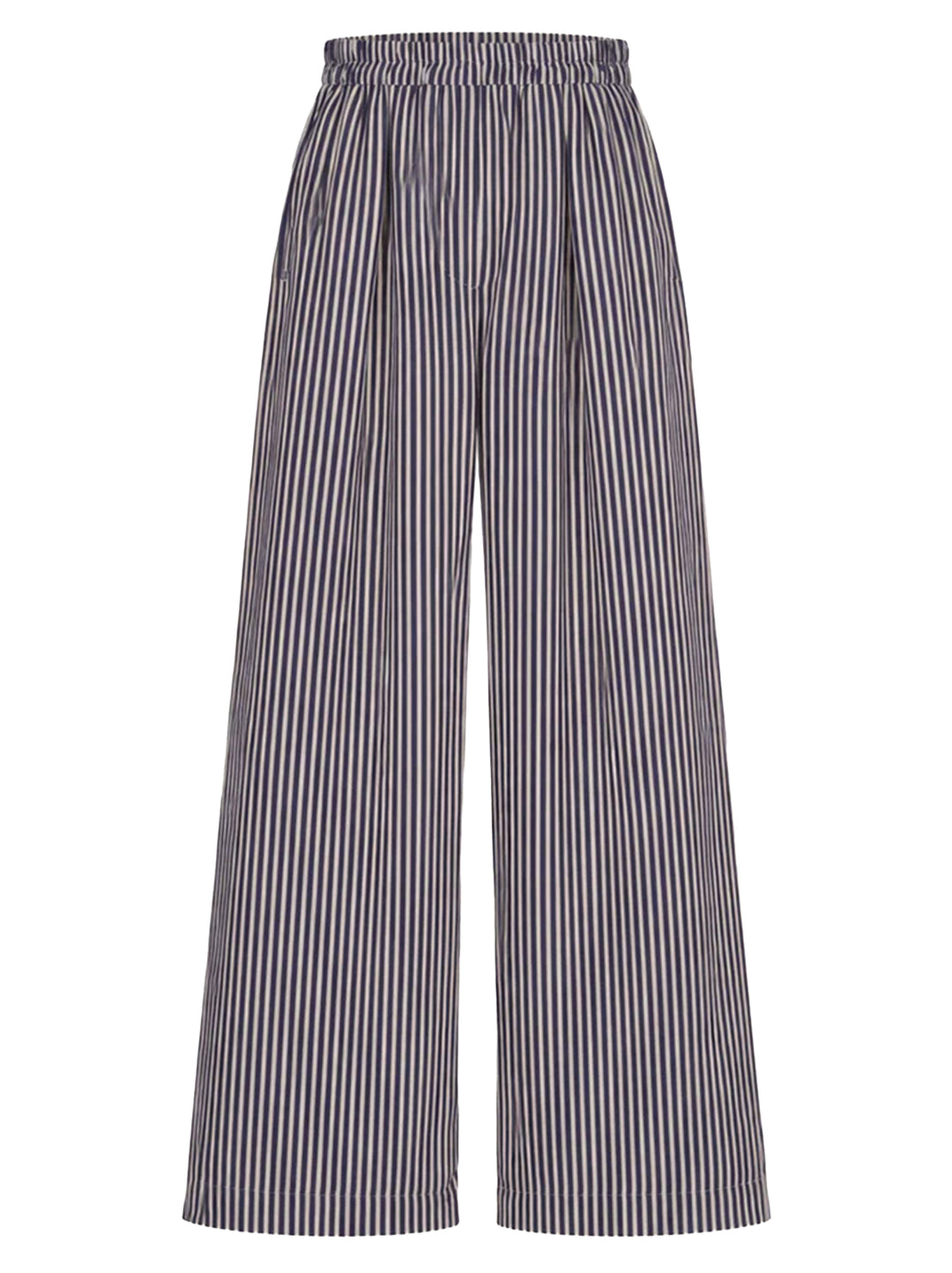 by-bar Celin Stripe Pants – Blauw-85% viscose, 15% polyamide-DAMES BROEKEN-Blauw